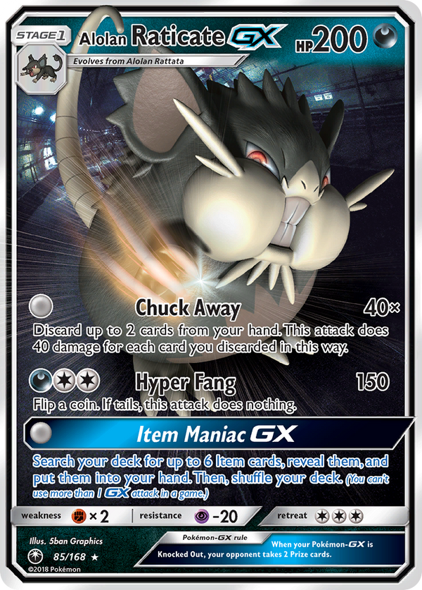 Alolan Raticate GX (85/168) [Sun & Moon: Celestial Storm] - Pokémon