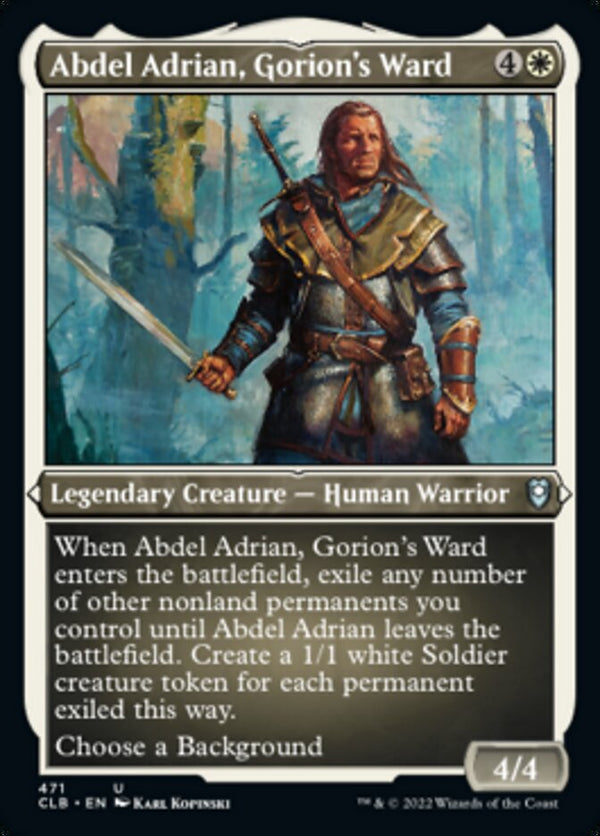 Abdel Adrian, Gorion's Ward (Foil Etched) [Commander Legends: Battle for Baldur's Gate] - Magic: The Gathering
