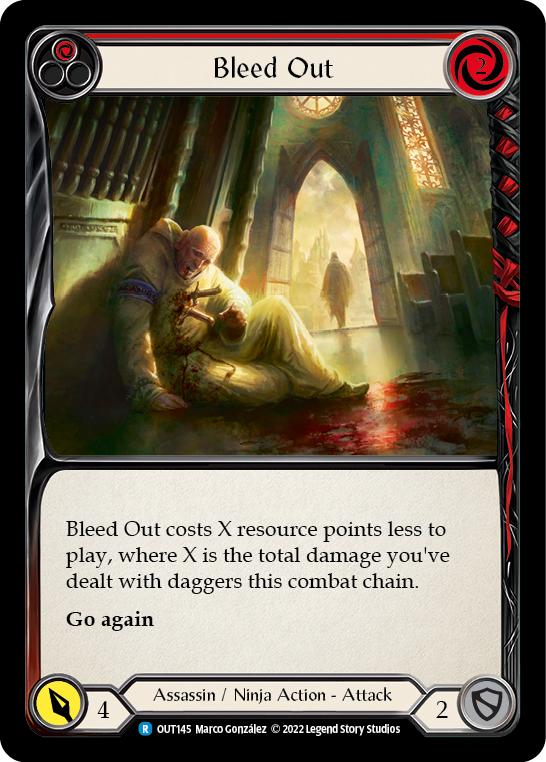 Bleed Out (Red) [OUT145] (Outsiders)  Rainbow Foil - Flesh And Blood