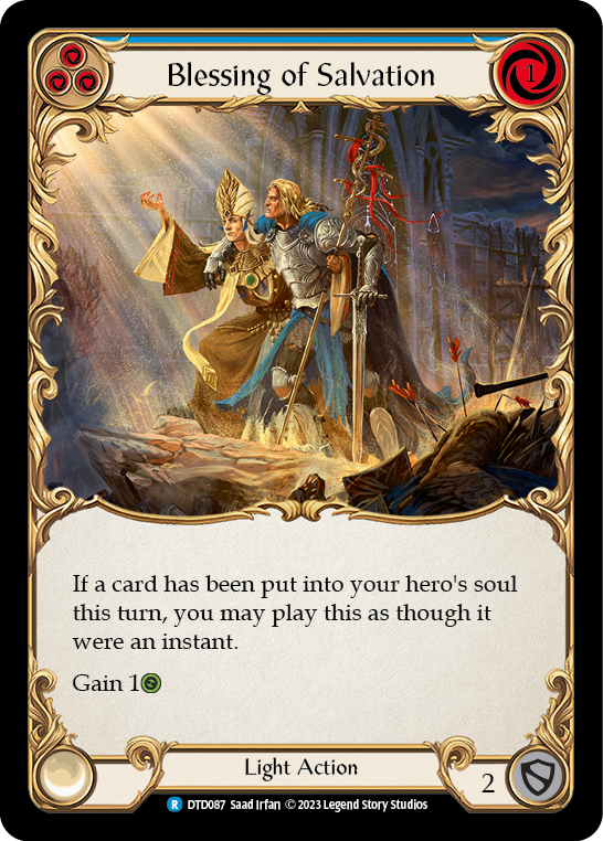 Blessing of Salvation (Blue) [DTD087] (Dusk Till Dawn)  Rainbow Foil - Flesh And Blood