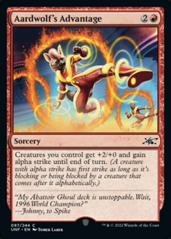 Aardwolf's Advantage [Unfinity] - Magic: The Gathering
