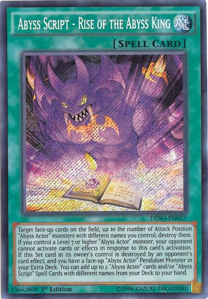 Abyss Script - Rise of the Abyss King (DESO-EN027) [Secret Rare] - Yu-Gi-Oh!
