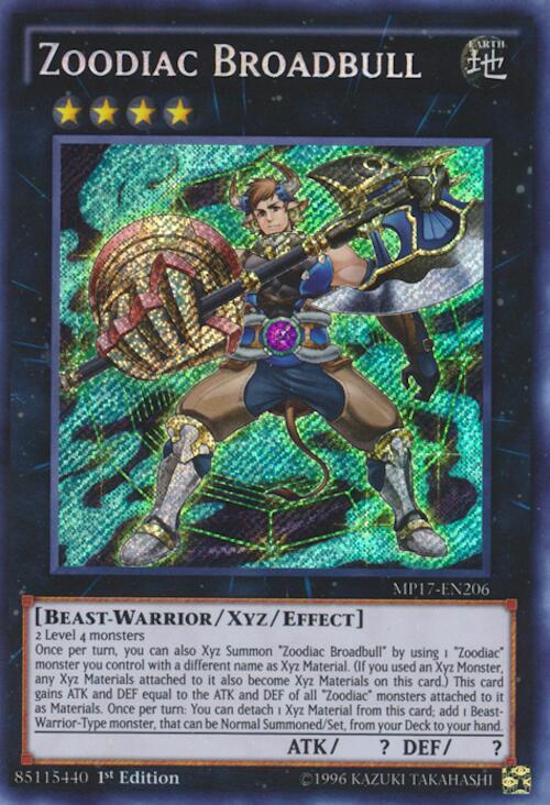 Zoodiac Broadbull (MP17-EN206) [Secret Rare] - Yu-Gi-Oh!