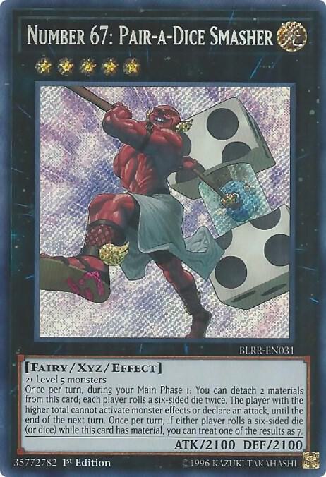 Number 67: Pair-a-Dice Smasher (BLRR-EN031) [Secret Rare] - Yu-Gi-Oh!