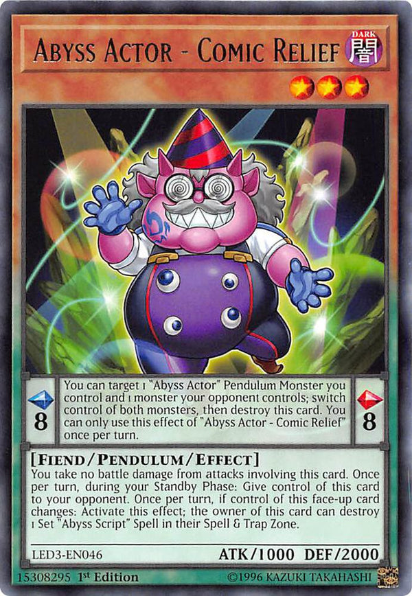 Abyss Actor - Comic Relief (LED3-EN046) [Rare] - Yu-Gi-Oh!