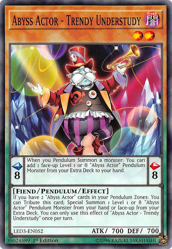 Abyss Actor - Trendy Understudy (LED3-EN052) [Common] - Yu-Gi-Oh!