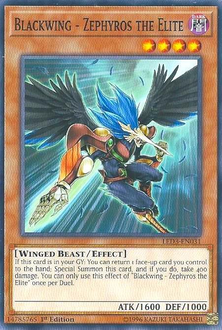 Blackwing - Zephyros the Elite (LED3-EN031) [Common] - Yu-Gi-Oh!