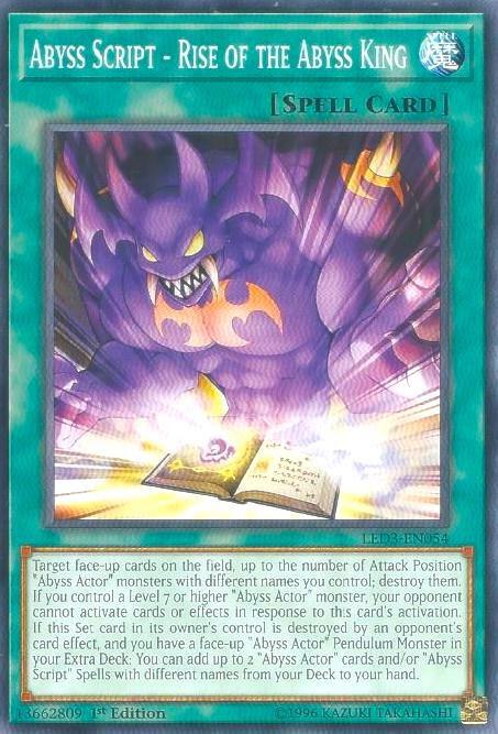 Abyss Script - Rise of the Abyss King (LED3-EN054) [Common] - Yu-Gi-Oh!