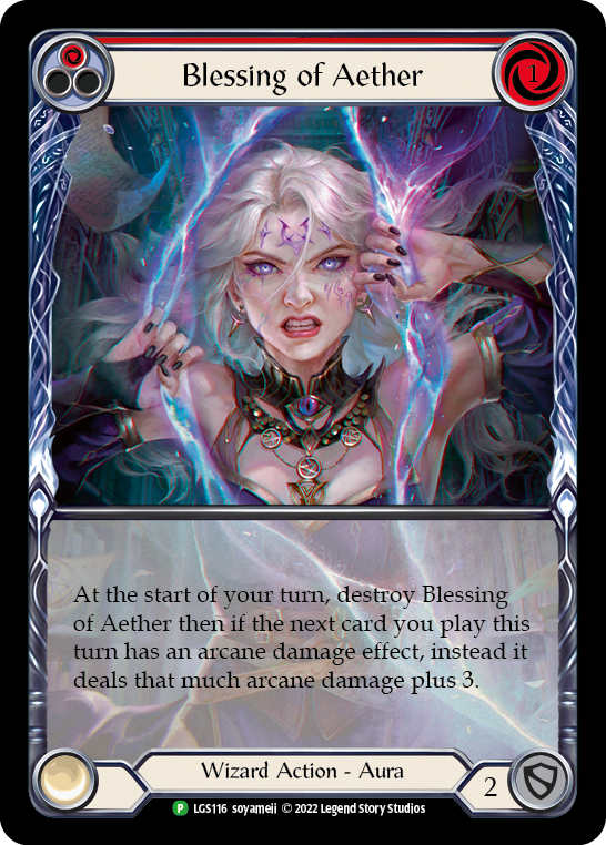 Blessing of Aether (Red) [LGS116] (Promo)  Rainbow Foil - Flesh And Blood