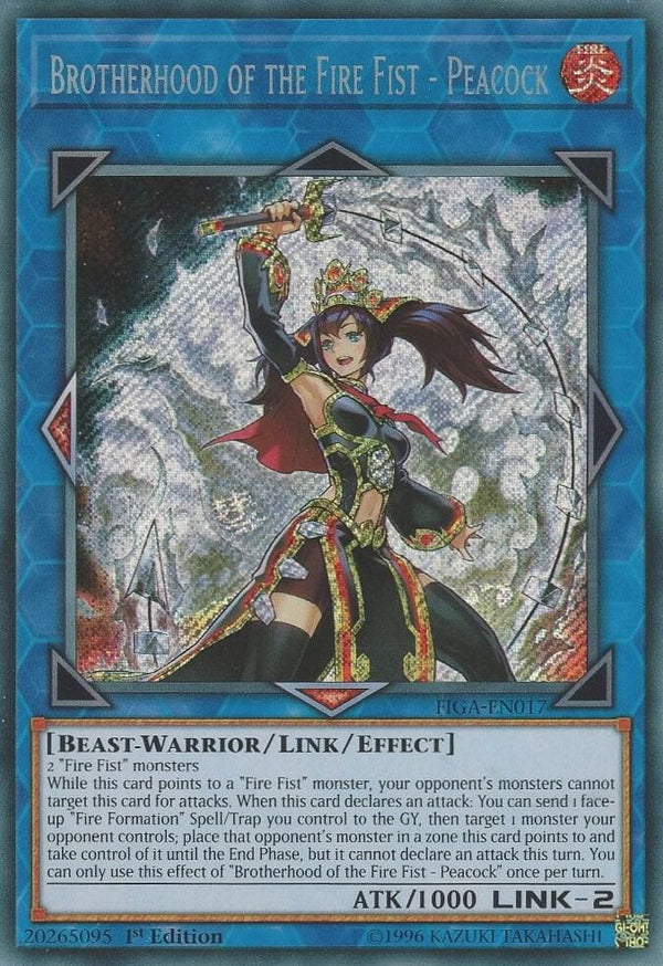 Brotherhood of the Fire Fist - Peacock (FIGA-EN017) [Secret Rare] - Yu-Gi-Oh!