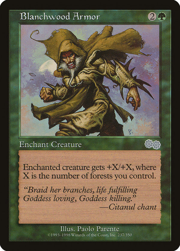 Blanchwood Armor [Urza's Saga] - Magic: The Gathering