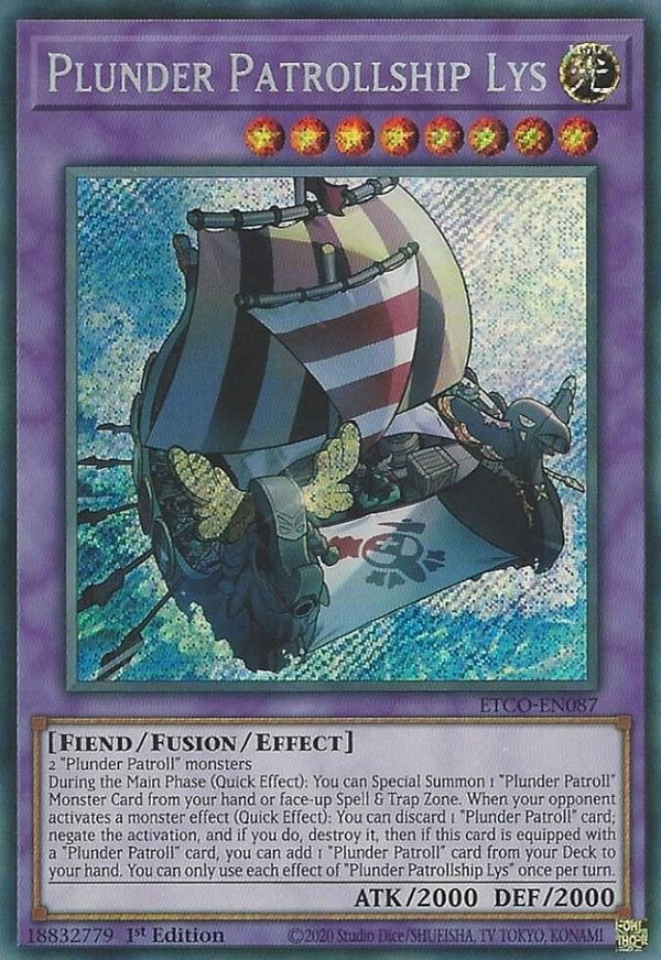 Plunder Patrollship Lys (ETCO-EN087) [Secret Rare] - Yu-Gi-Oh!