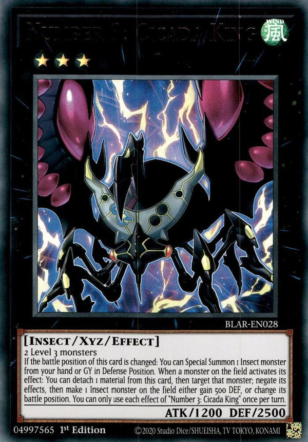 Number 3: Cicada King (BLAR-EN028) [Ultra Rare] - Yu-Gi-Oh!