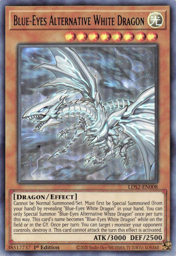 Blue-Eyes Alternative White Dragon (Green) (LDS2-EN008) [Ultra Rare] - Yu-Gi-Oh!