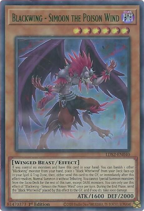 Blackwing - Simoon the Poison Wind (Green) (LDS2-EN040) [Ultra Rare] - Yu-Gi-Oh!