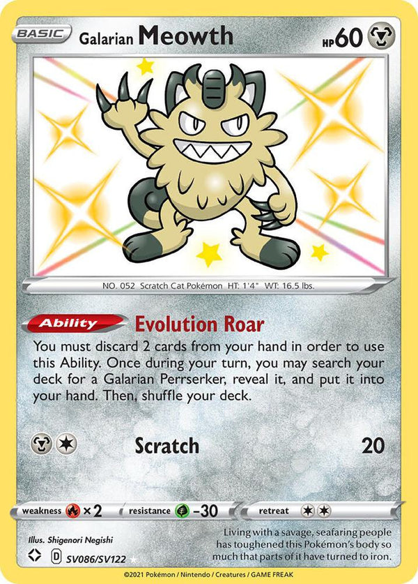 Galarian Meowth (SHFSV SV086/SV122) - Pokémon