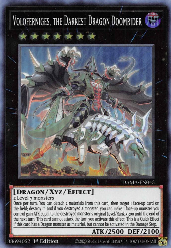 Voloferniges, the Darkest Dragon Doomrider (DAMA-EN045) [Super Rare] - Yu-Gi-Oh!