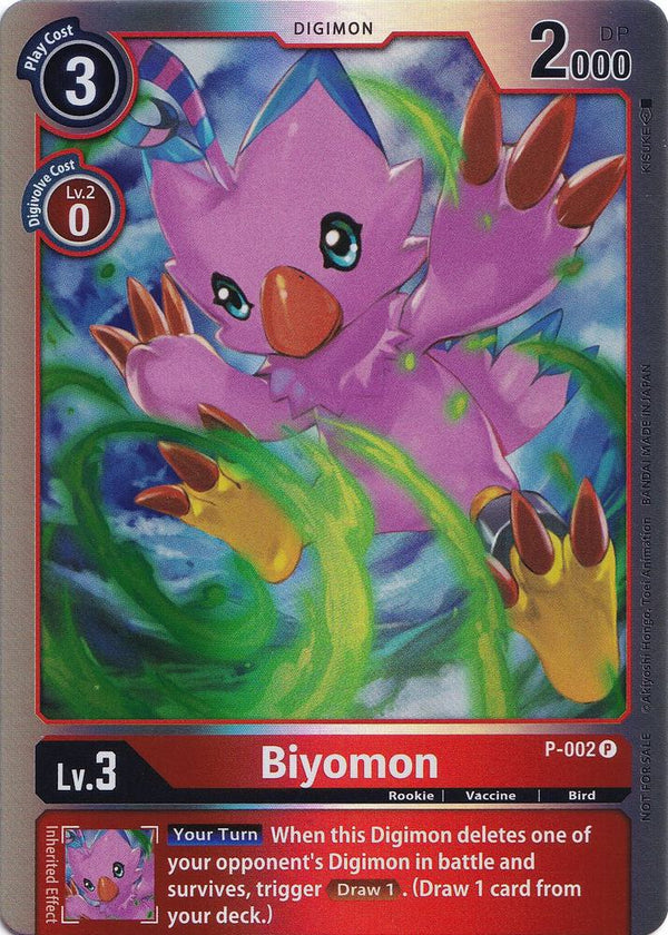Biyomon - P-002 (Rainbow Foil) - Digimon Card Game