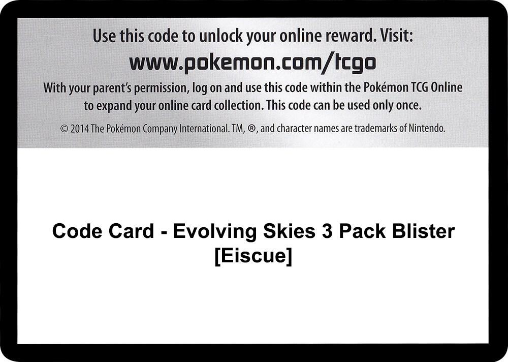 Code Card - Evolving Skies 3 Pack Blister [Eiscue]