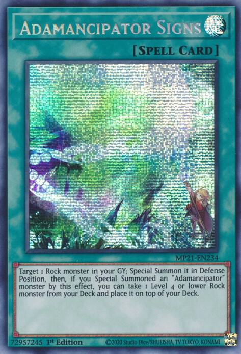 Adamancipator Signs (MP21-EN234) [Prismatic Secret Rare] - Yu-Gi-Oh!