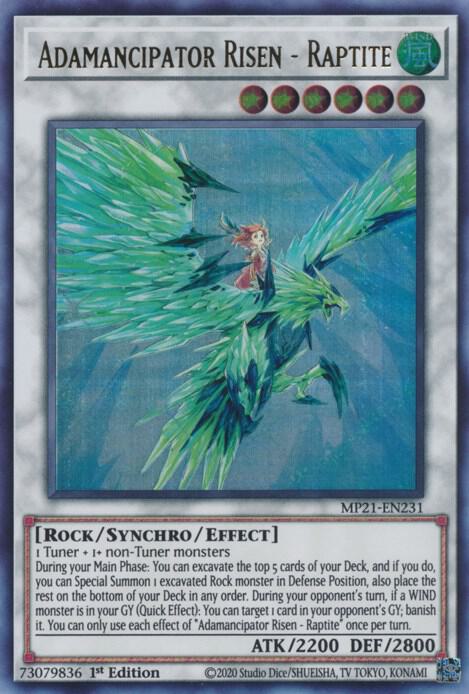 Adamancipator Risen - Raptite (MP21-EN231) [Ultra Rare] - Yu-Gi-Oh!