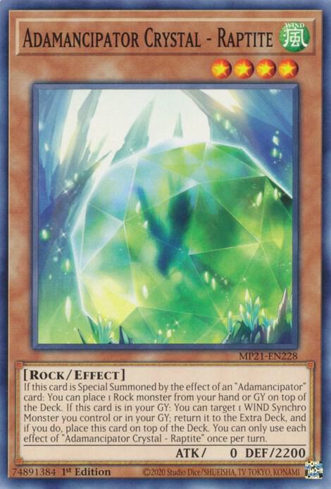 Adamancipator Crystal - Raptite (MP21-EN228) [Common] - Yu-Gi-Oh!