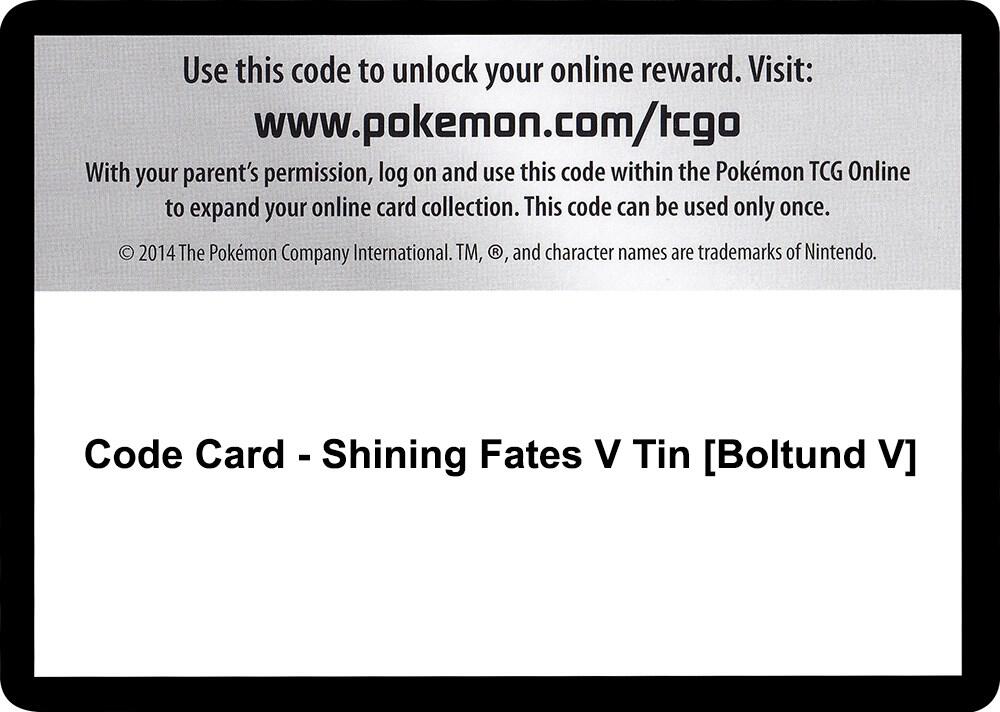 Code Card - Shining Fates V Tin [Boltund V]