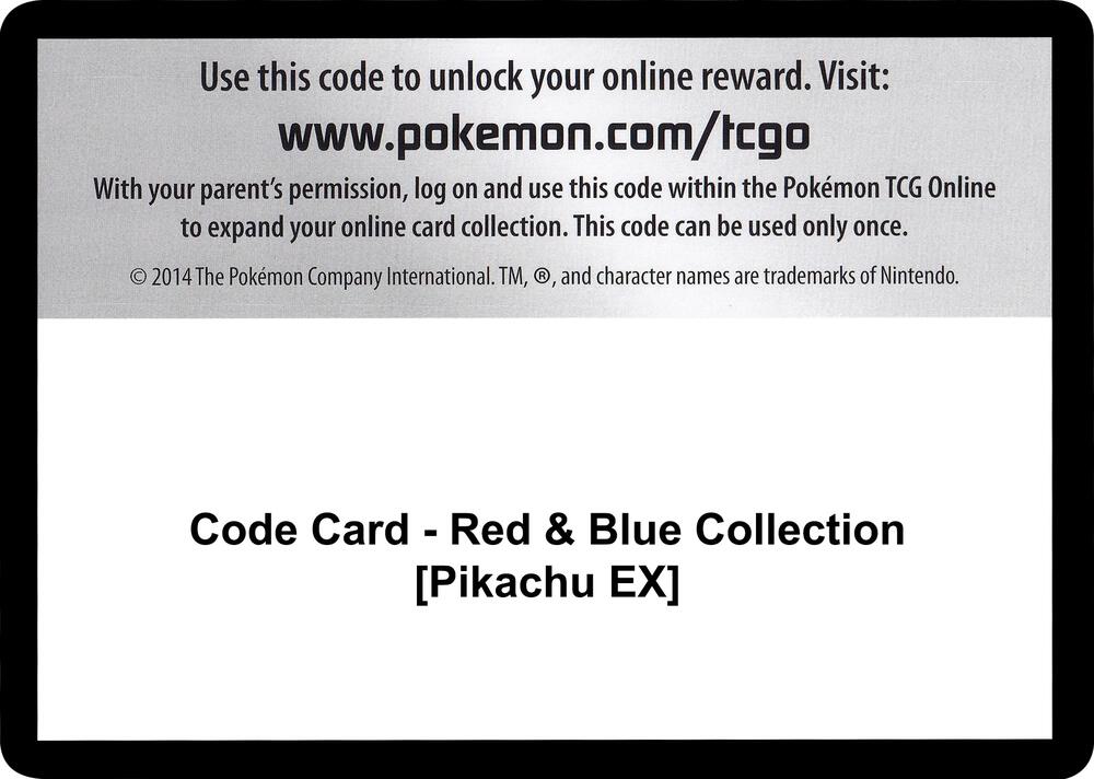 Code Card - Red & Blue Collection [Pikachu EX]