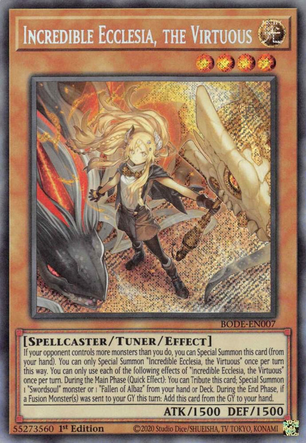 Incredible Ecclesia, the Virtuous (BODE-EN007) [Secret Rare] - Yu-Gi-Oh!
