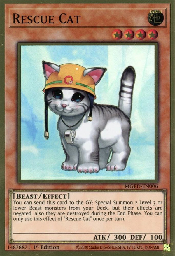 Rescue Cat (MGED-EN006) [Premium Gold Rare] - Yu-Gi-Oh!