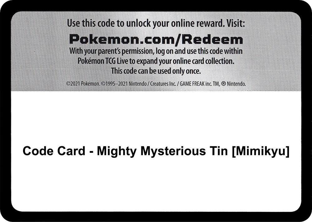 Code Card - Mighty Mysterious Tin [Mimikyu]