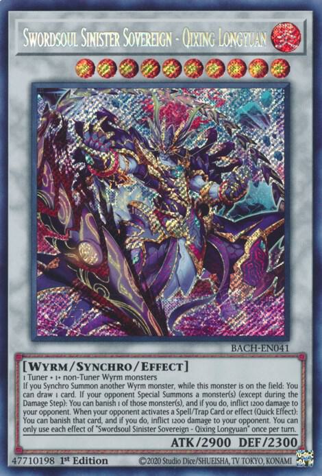 Swordsoul Sinister Sovereign - Qixing Longyuan (BACH-EN041) [Secret Rare] - Yu-Gi-Oh!