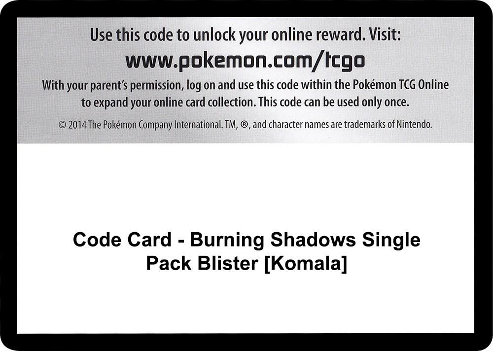Code Card - Burning Shadows Single Pack Blister [Komala]