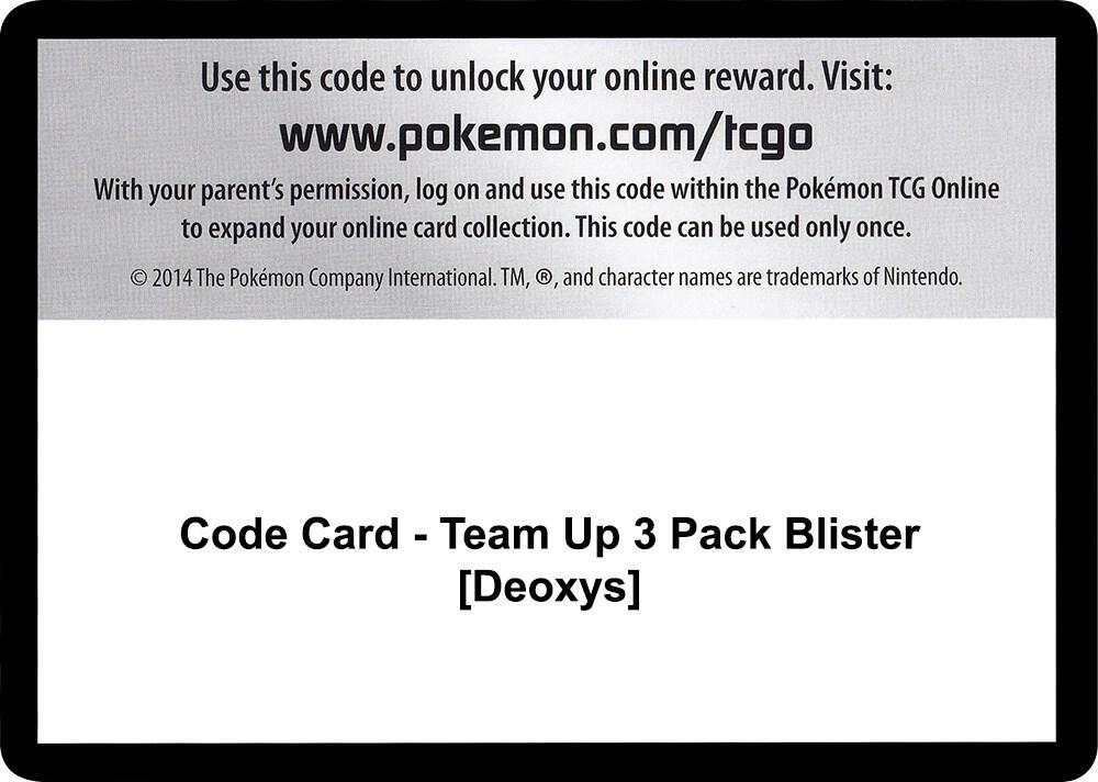 Code Card - Team Up 3 Pack Blister [Deoxys]