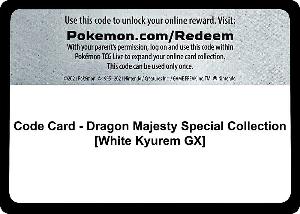 Code Card - Dragon Majesty Special Collection [White Kyurem GX]