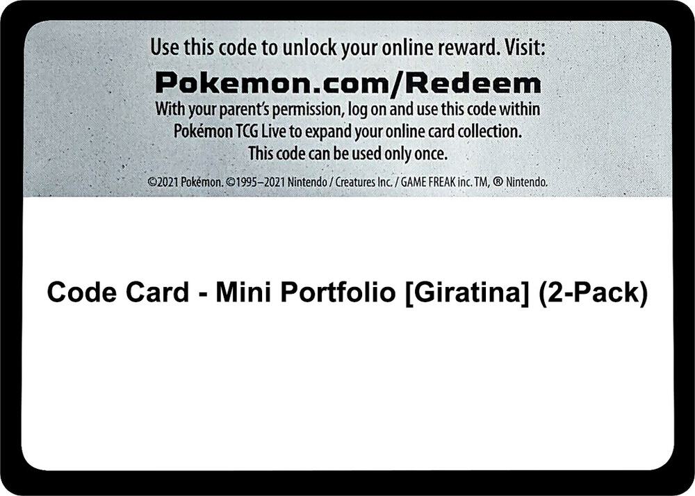 Code Card - Mini Portfolio [Giratina] (2-Pack)