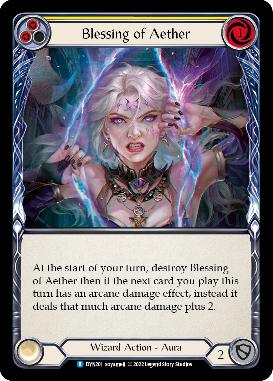 Blessing of Aether (Yellow) [DYN201] (Dynasty)  Rainbow Foil - Flesh And Blood