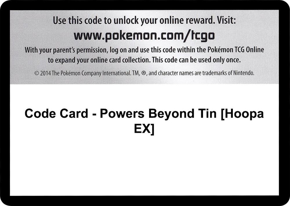 Code Card - Powers Beyond Tin [Hoopa EX]
