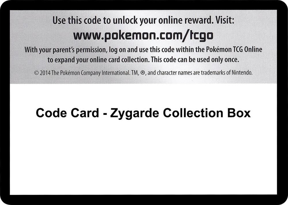 Code Card - Zygarde Collection Box