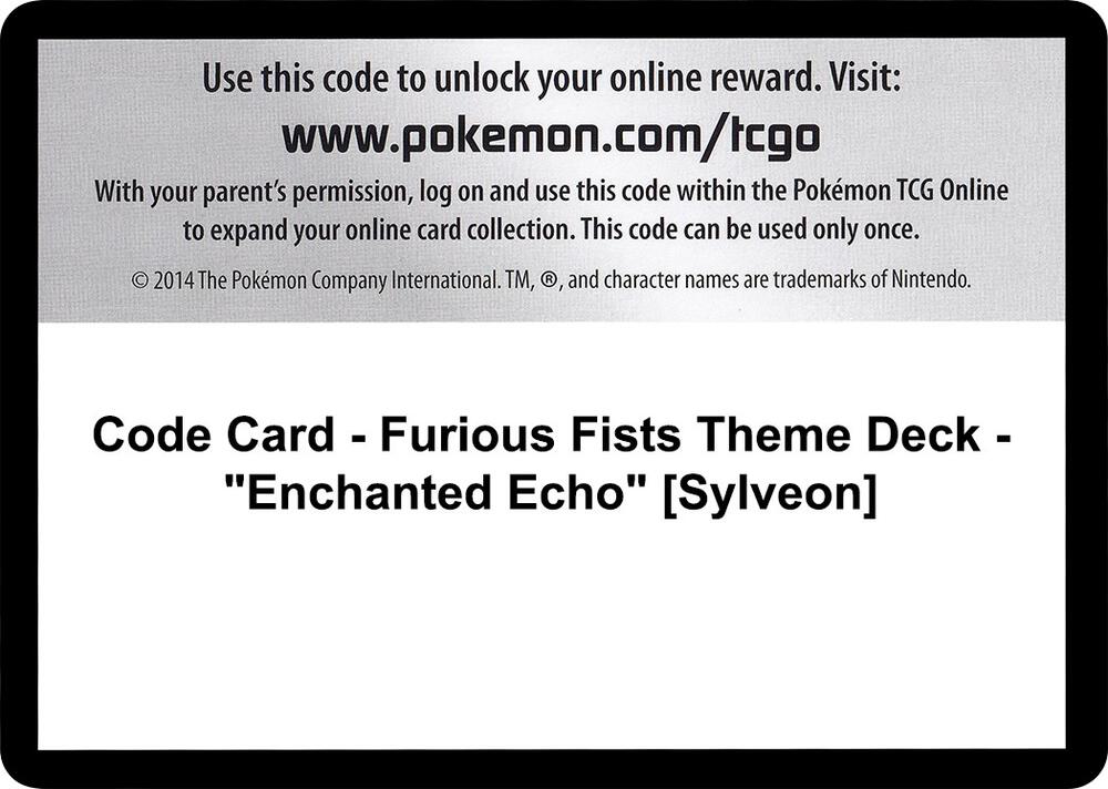 Code Card - Furious Fists Theme Deck - "Enchanted Echo" [Sylveon]