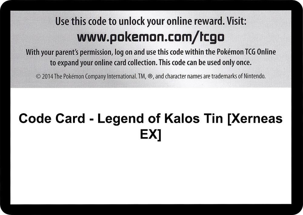 Code Card - Legend of Kalos Tin [Xerneas EX]