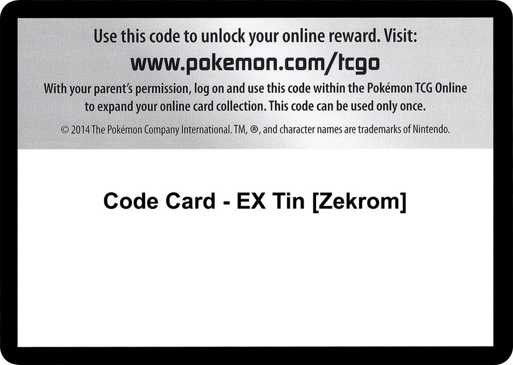 Code Card - EX Tin [Zekrom]