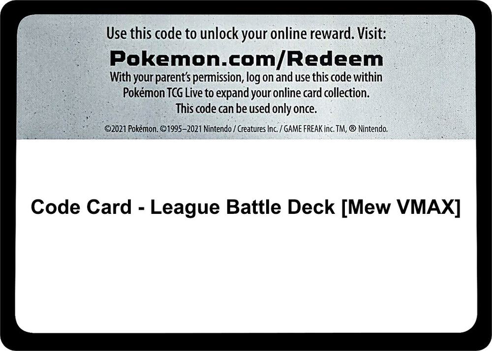Code Card - League Battle Deck [Mew VMAX]