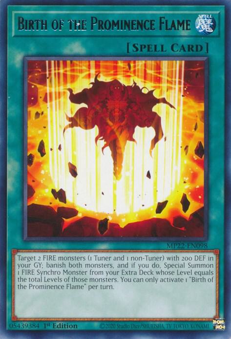 Birth of the Prominence Flame (MP22-EN098) [Rare] - Yu-Gi-Oh!