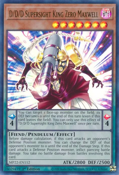 D/D/D Supersight King Zero Maxwell (MP22-EN112) [Ultra Rare] - Yu-Gi-Oh!