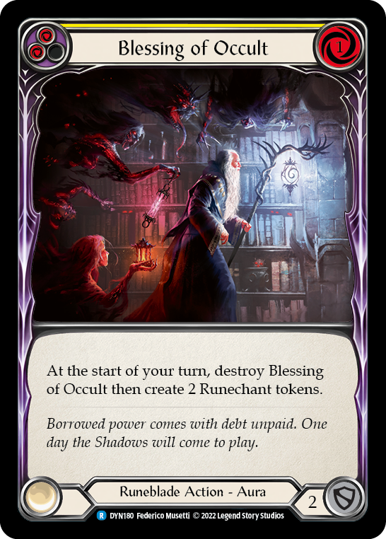 Blessing of Occult (Yellow) [DYN180] (Dynasty)  Rainbow Foil - Flesh And Blood