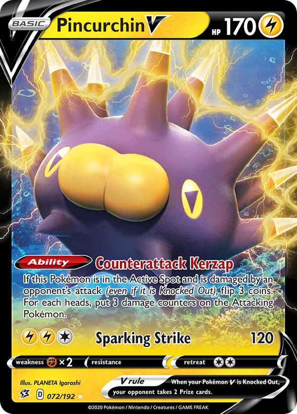 Pincurchin V (072/192) [Sword & Shield: Rebel Clash] - Pokémon