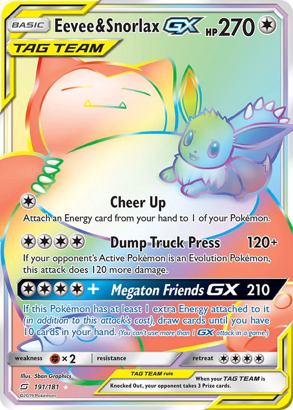 Eevee & Snorlax GX (191/181) [Sun & Moon: Team Up] - Pokémon