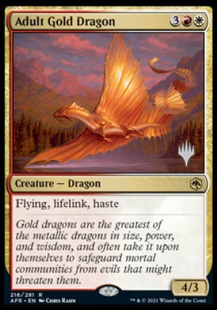 Adult Gold Dragon (Promo Pack) [Dungeons & Dragons: Adventures in the Forgotten Realms Promos] - Magic: The Gathering