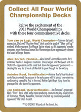 2001 World Championships Ad [World Championship Decks 2001] - Magic: The Gathering
